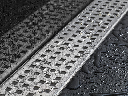 Drains Unlimited 72 Inch Wall-to-Wall Linear Shower Drain, Polished Square Design