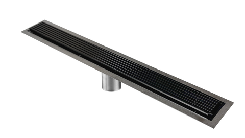 53 Inch Black Linear Shower Drain Wedge Wire Design, Drains Unlimited