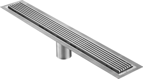 71 Inch Wedge Wire Grate Linear Drain Brushed Stainless Steel, Drains Unlimited