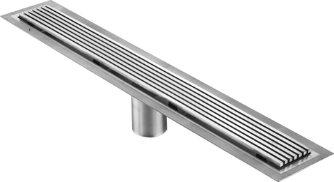 71 Inch Wedge Wire Grate Linear Drain Polished Stainless Steel, Drains Unlimited