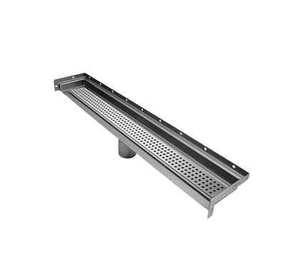Drains Unlimited 72 Inch Wall-to-Wall Linear Shower Drain, Polished Square Design