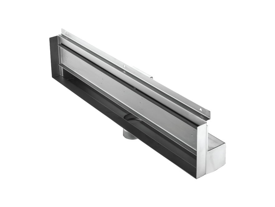 43 Inch Wall Recessed Tile-in Linear Drain, Wall to Wall Flange Design