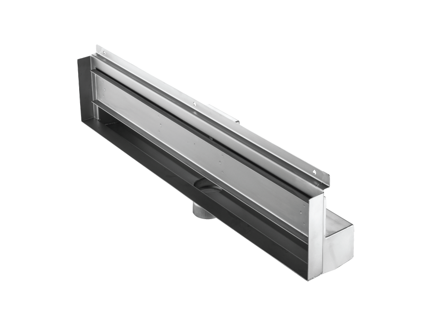 35 Inch Wall Recessed Tile-in Linear Drain, Wall to Wall Flange Design