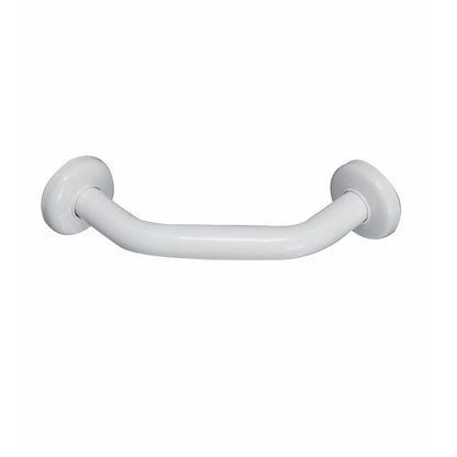 Corner Support Shower Grab Bar or Foot Rest, 9" Vinyl Coated, Anti-Microbial, White