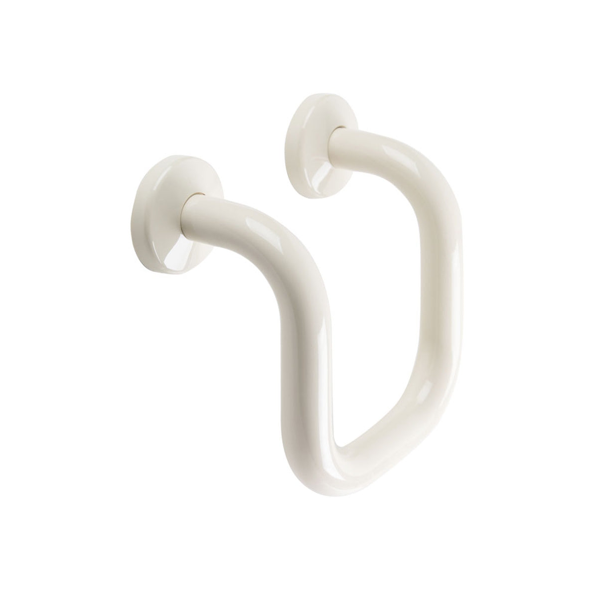 U-Shaped Grab Bar Foot Rest, Antimicrobial Vinyl Coated in White
