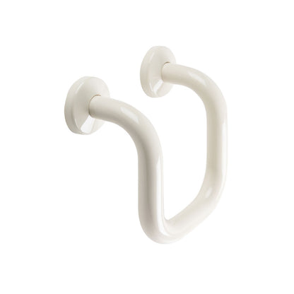 U-Shaped Grab Bar Foot Rest, Antimicrobial Vinyl Coated in White