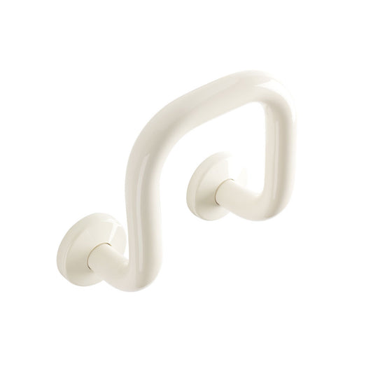 U-Shaped Grab Bar Foot Rest, Antimicrobial Vinyl Coated in White