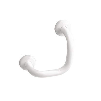Black L-Shaped Grab Bar Foot Rest, 7" x 7", for Shower and Toilet, Anti-Microbial Vinyl-Coated