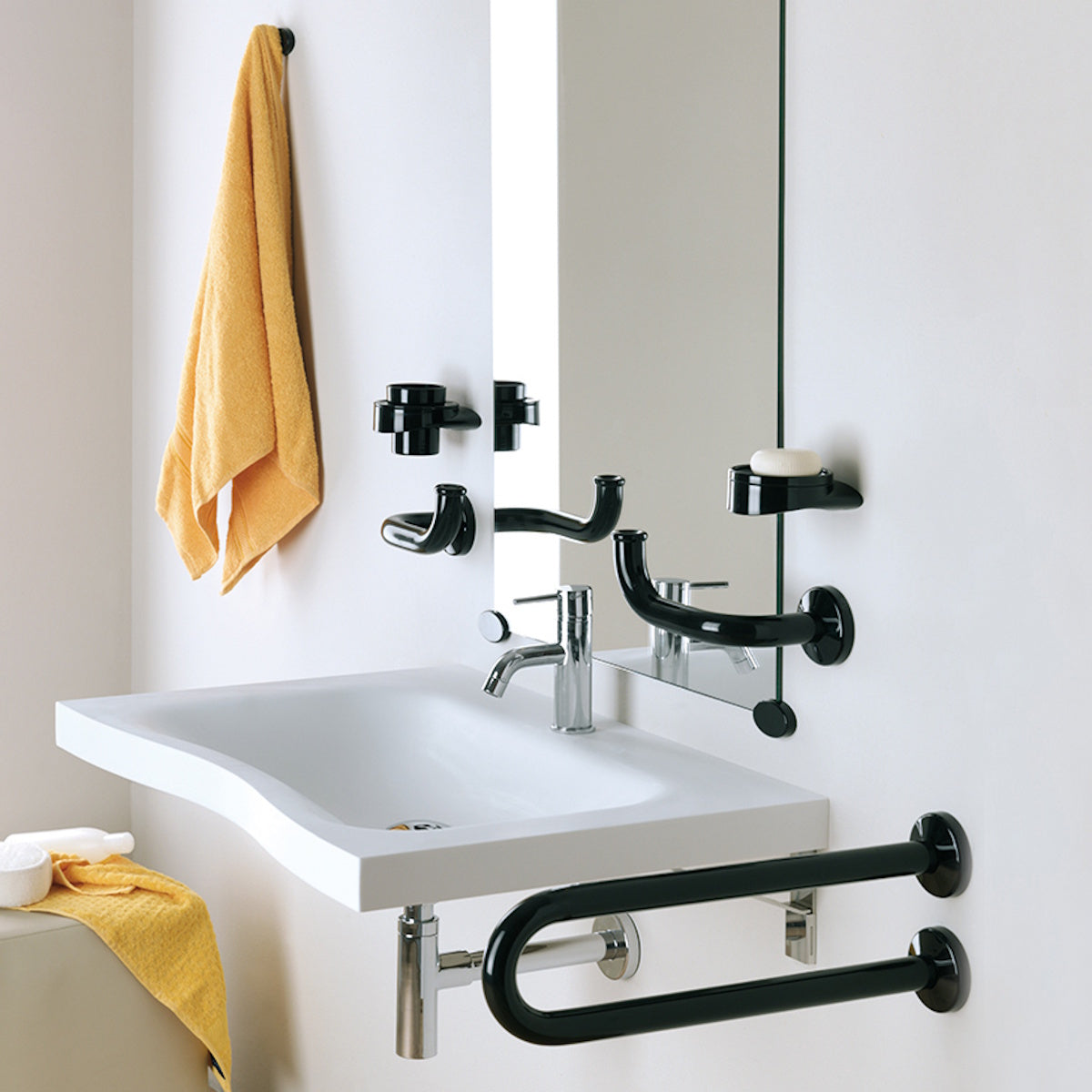 Ponte Giulio Handle-Shaped Grab Bars, Set of 2 – Provides Extra Stability and Support