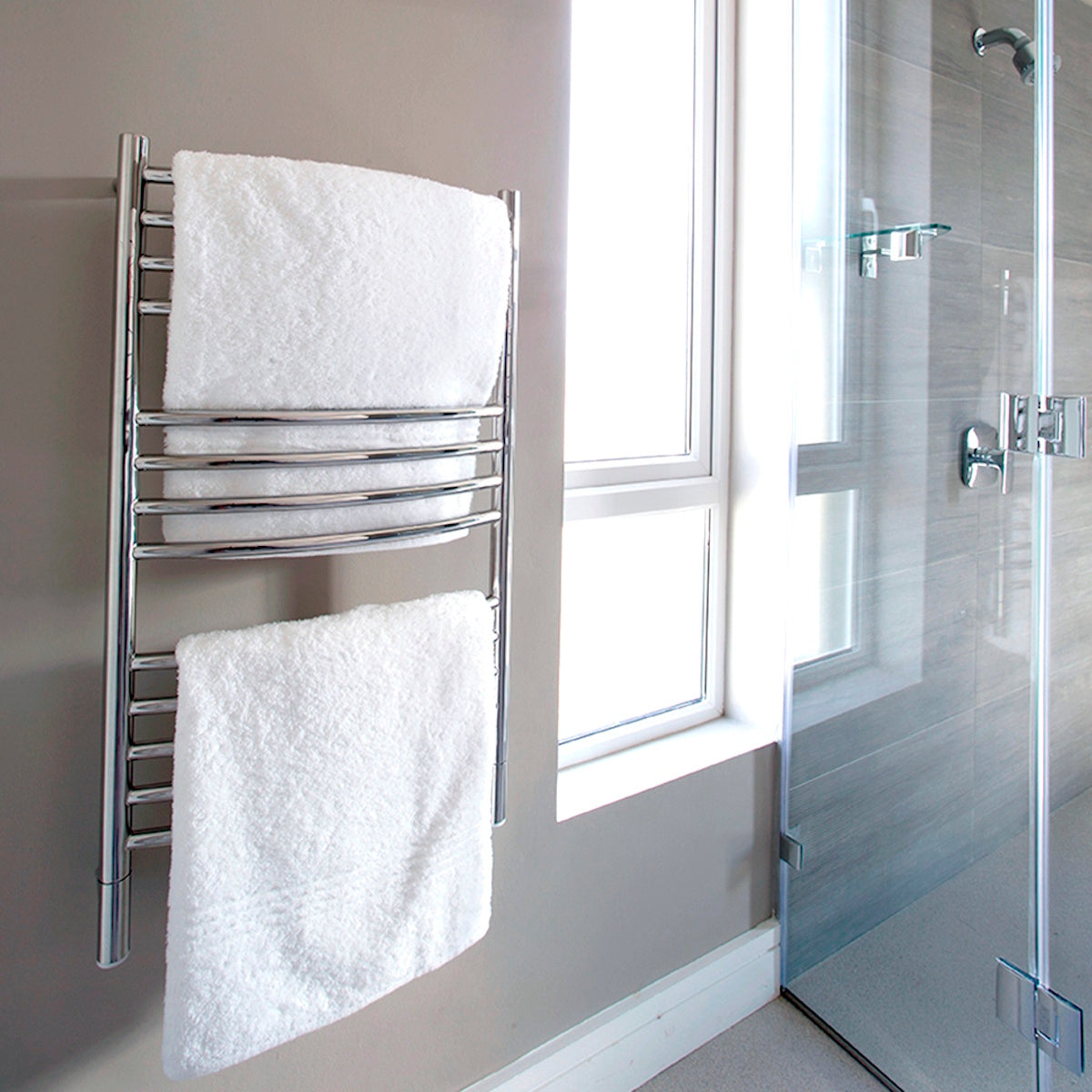 Amba Jeeves C Curved Towel Warmer, Hardwired, 13 Bars, W 21" H 36"