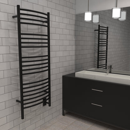 Amba Jeeves D Curved Large Towel Warmer, Hardwired, 20 Bars, W 21" H 53"