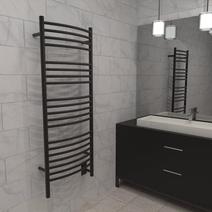 Amba Jeeves D Curved Large Towel Warmer, Hardwired, 20 Bars, W 21" H 53"