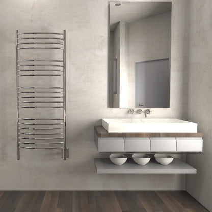 Amba Jeeves D Curved Large Towel Warmer, Hardwired, 20 Bars, W 21" H 53"