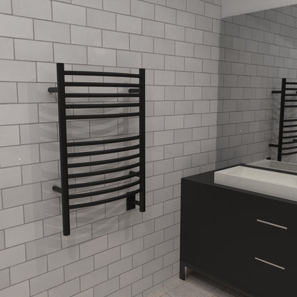 Amba Jeeves E Curved Towel Warmer, Hardwired, 12 Bars, W 21" H 31"