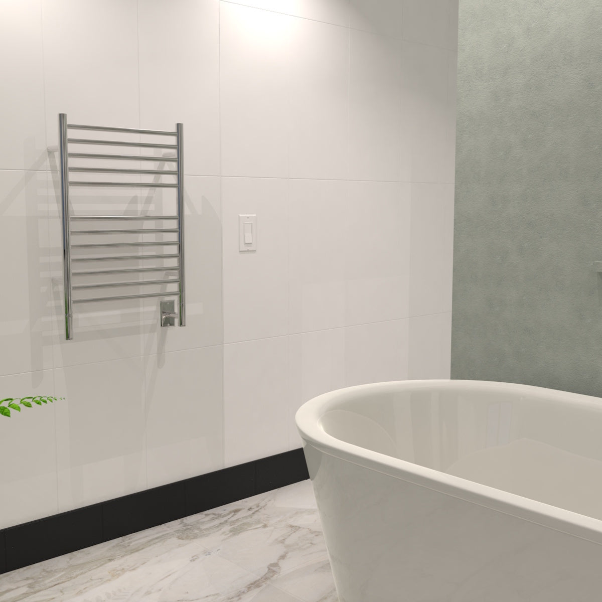 Amba Jeeves E Straight Towel Warmer Rack, Hardwired, 12 Bars, W 21" H 31"