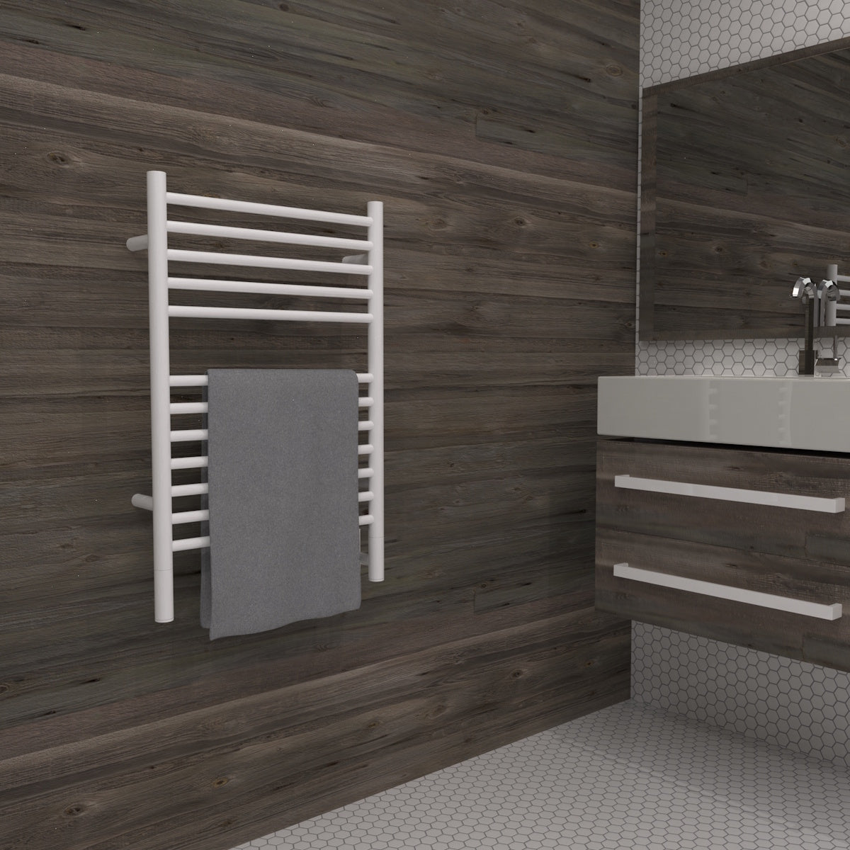 Amba Jeeves E Straight Towel Warmer Rack, Hardwired, 12 Bars, W 21" H 31"