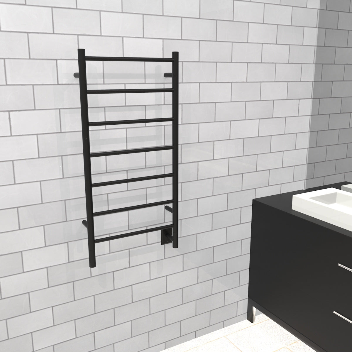 Amba Jeeves F Straight Towel Warmer Rack, Hardwired, 7 Bars, W 21" H 41"