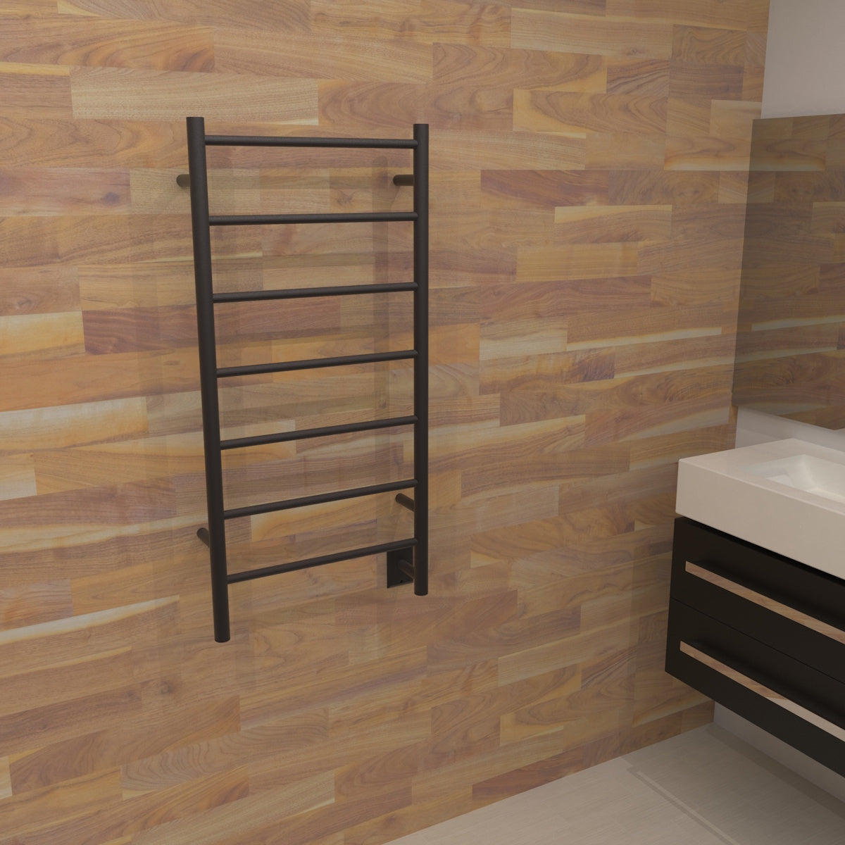 Amba Jeeves F Straight Towel Warmer Rack, Hardwired, 7 Bars, W 21" H 41"