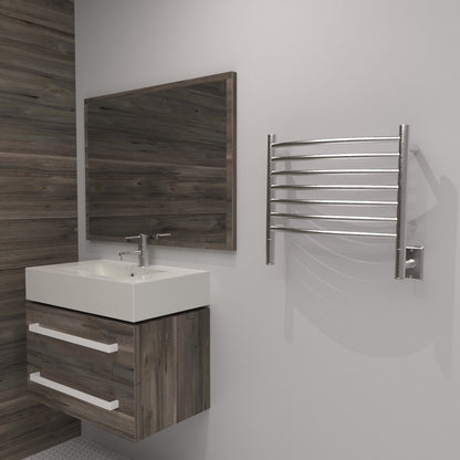Amba Jeeves H Curved Wall Mounted Towel Warmer, 7 Bars, Hardwired, 21" W x 18" H