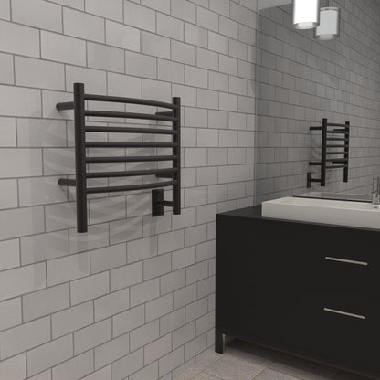 Amba Jeeves H Curved Wall Mounted Towel Warmer, 7 Bars, Hardwired, 21" W x 18" H