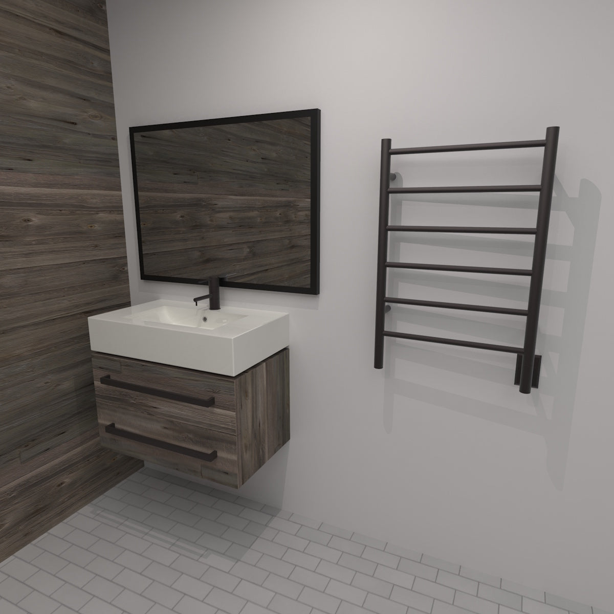 Amba Jeeves J Straight Towel Warmer Rack, 6 Bars, Hardwired, 21" W x 31" H