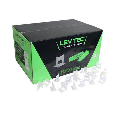 LevTec Tile Leveling Clips – 2000 Bulk Pack for Professional Shower Tile Installation