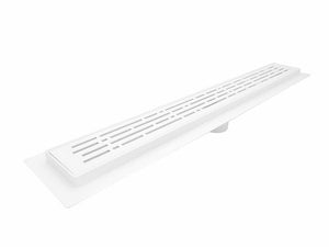 39 Inch Matte White Linear Shower Drain, Broken Lane Design by SereneDrains