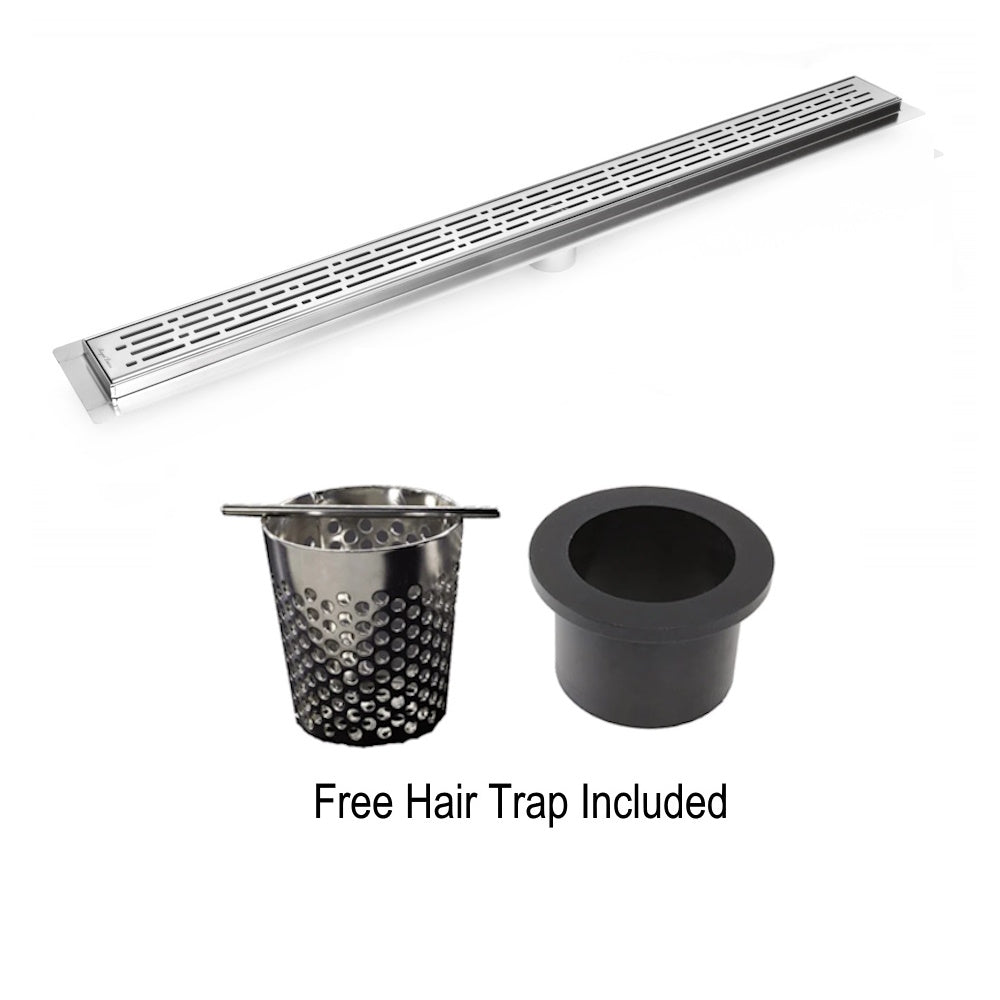 24 Inch Linear Shower Drain Broken Lane Brushed Nickel Design by SereneDrains