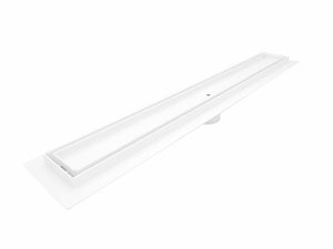 47 Inch Matte White Tile Insert Linear Shower Drain by SereneDrains