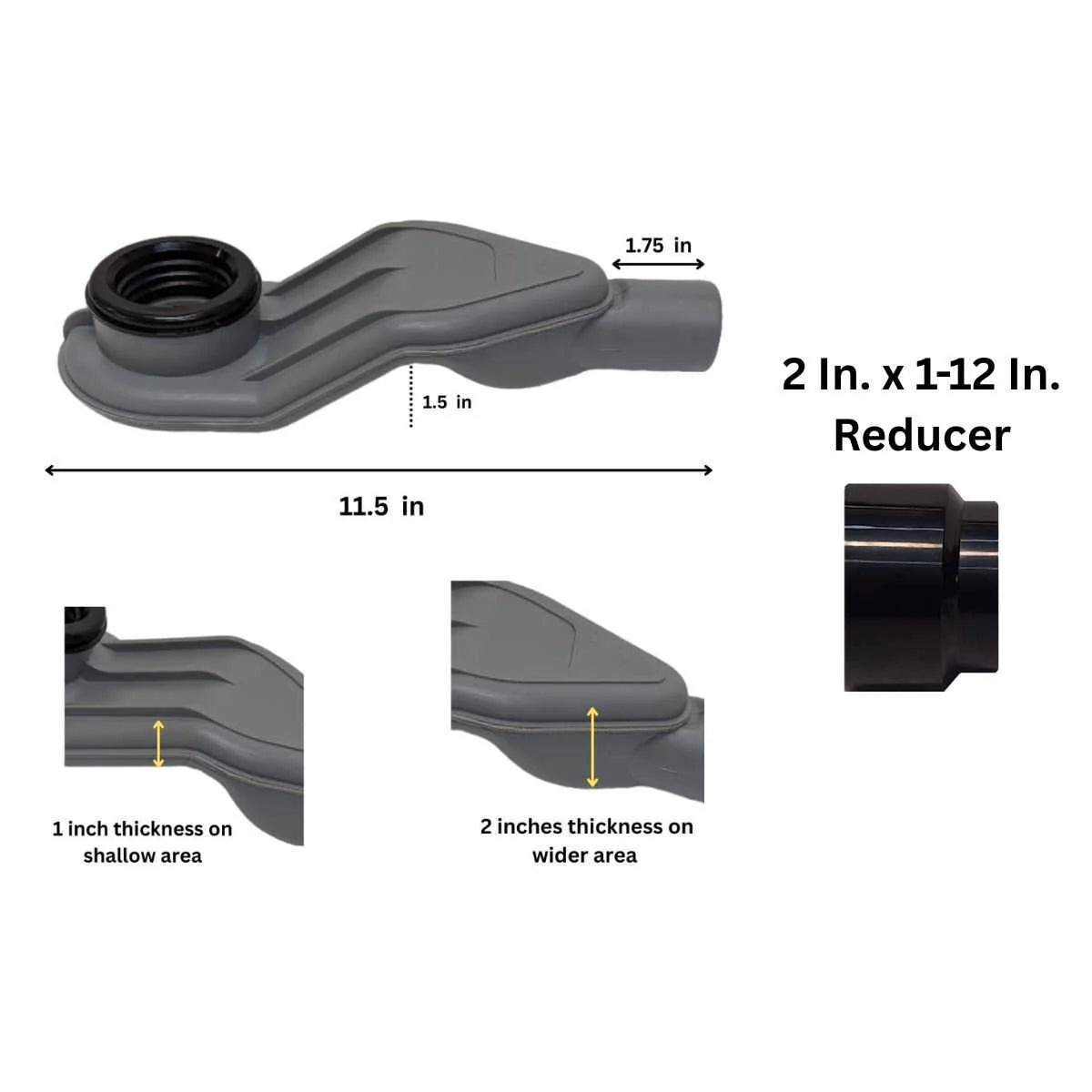 SereneDrains Satin Gold Linear Drains with Horizontal Side Outlet Discharge