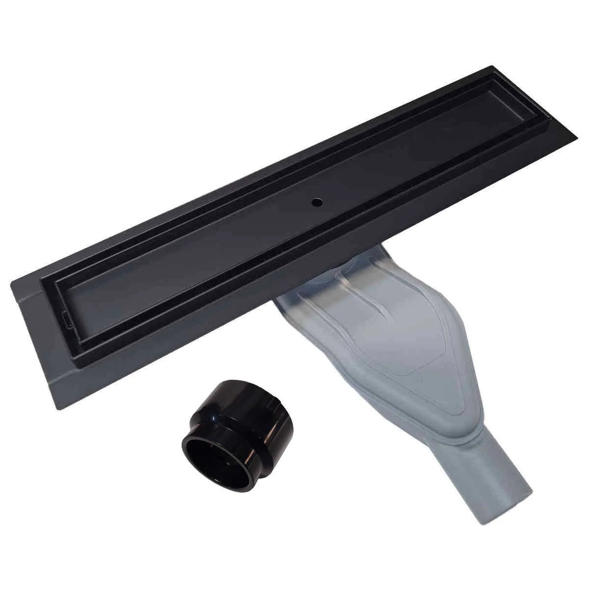 Satin Gold Tile Insert Linear Drains with Horizontal Side Outlet Discharge