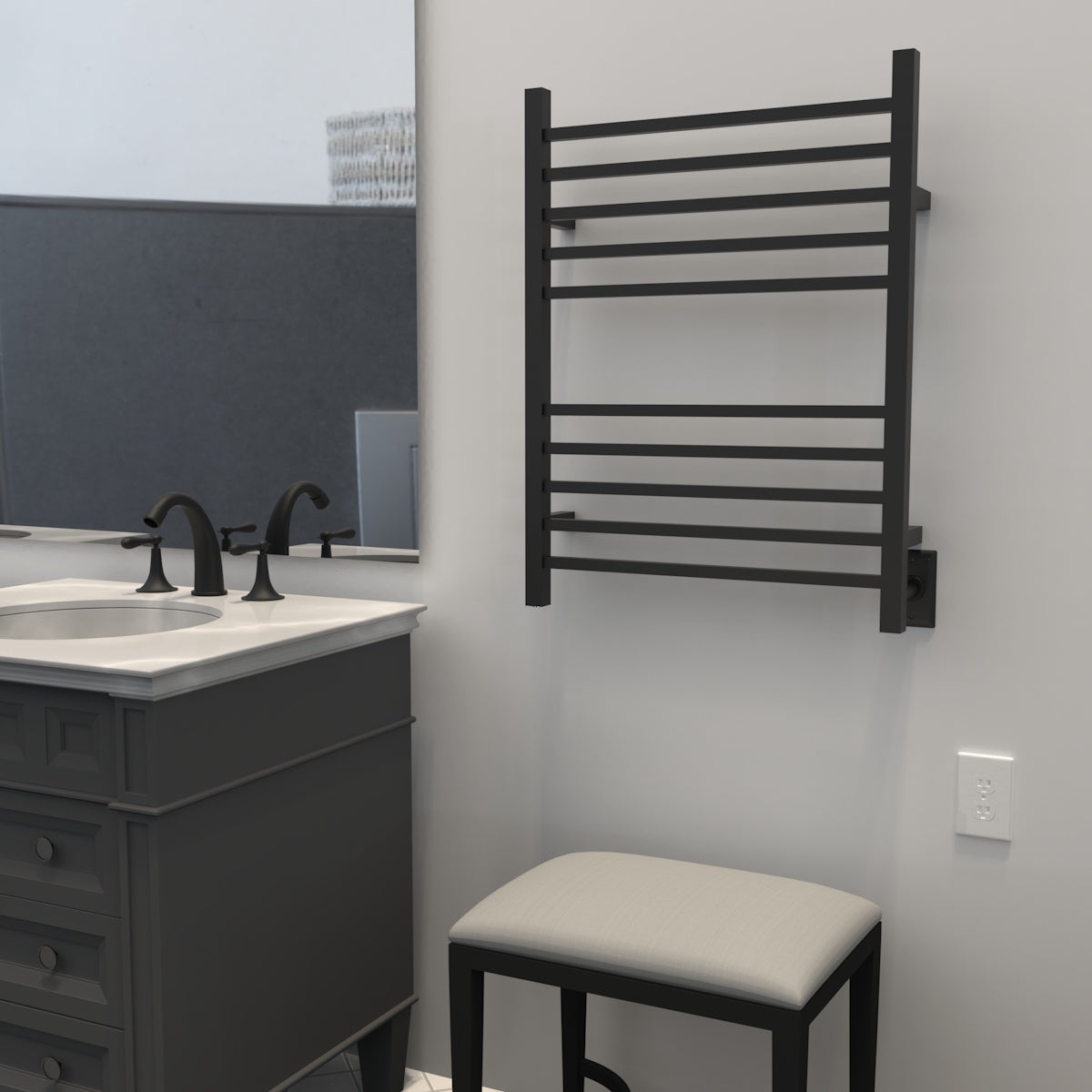 Amba Radiant Square 10 Bar Towel Warmer - Plug-in or Hardwiring