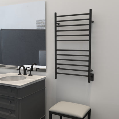 Amba Radiant Wall mounted Towel Warmer, Large Straight 12 Bar Towel Warmer