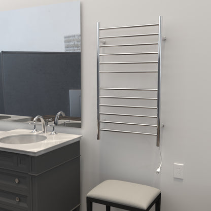 Amba Radiant Wall mounted Towel Warmer, Large Straight 12 Bar Towel Warmer