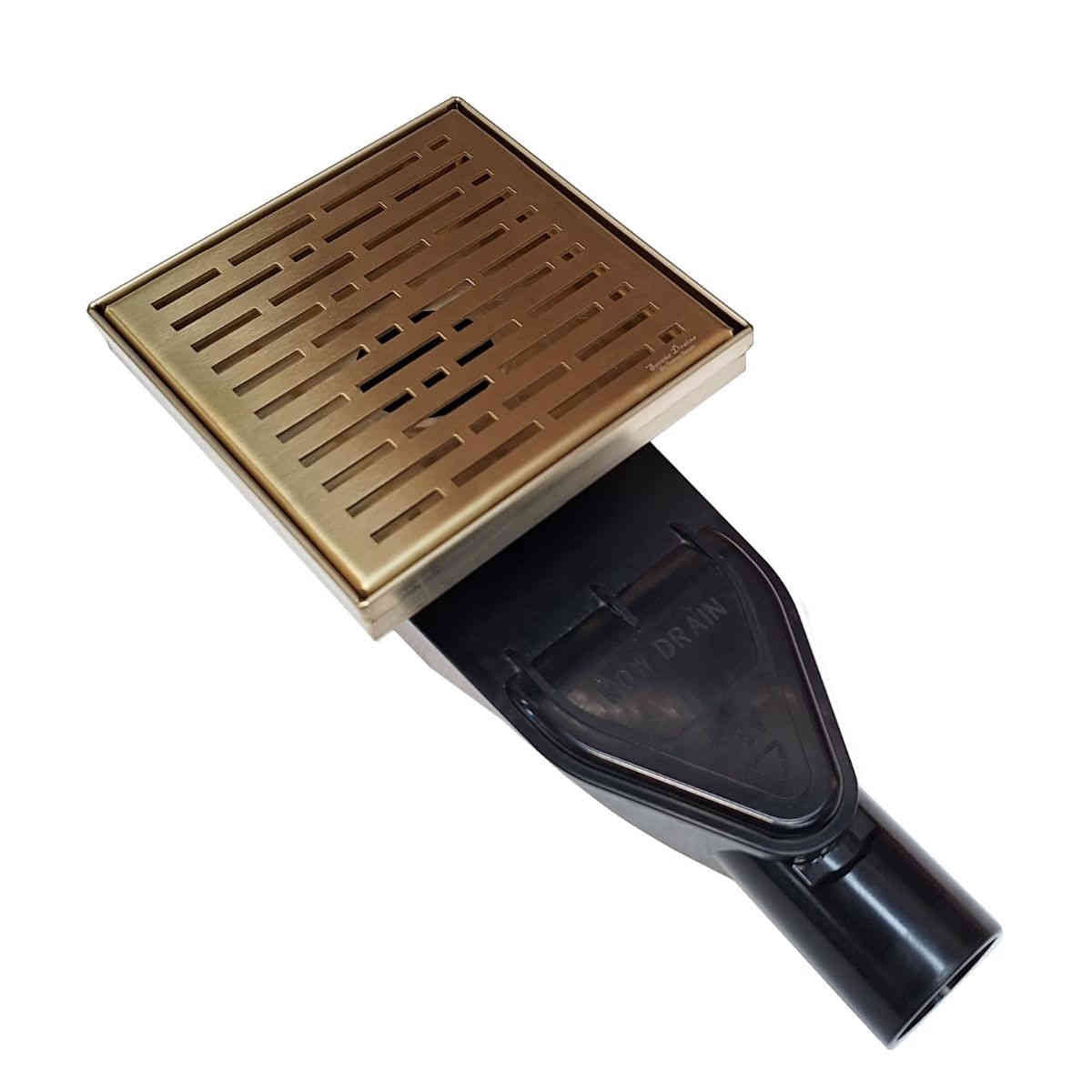 ABS Horizontal Side Discharge Drain Reducer for PVC Base Pipe & P-Trap, with Square Shower Drain