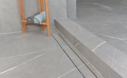 24 Inch Tile Insert Linear Shower Drain, Brushed Stainless Steel by SereneDrains