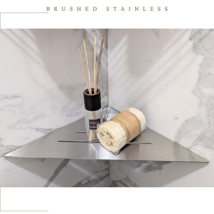 Corner Shower Caddy, 12 Inch Wall Mount Triangle Shower Shelf - Brushed Stainless Steel