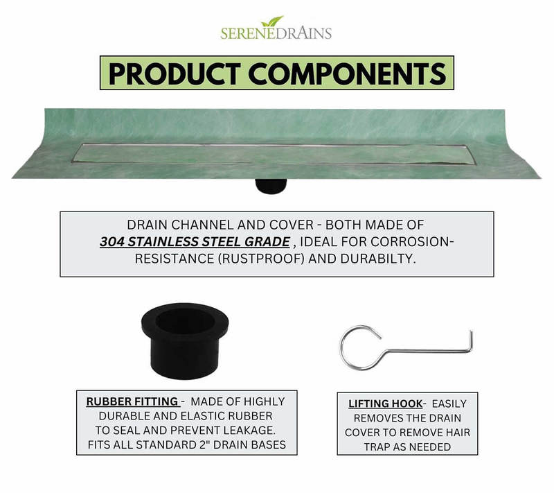 24 Inch Invisible Linear Shower Drain by SereneDrains