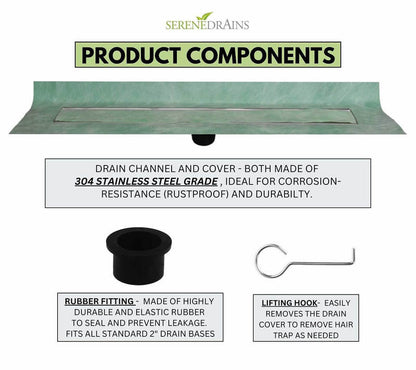 24 Inch Invisible Linear Shower Drain by SereneDrains