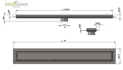 Vertical-to-Horizontal ABS Side Discharge Adapter with Tile Insert Linear Shower Drain Kit