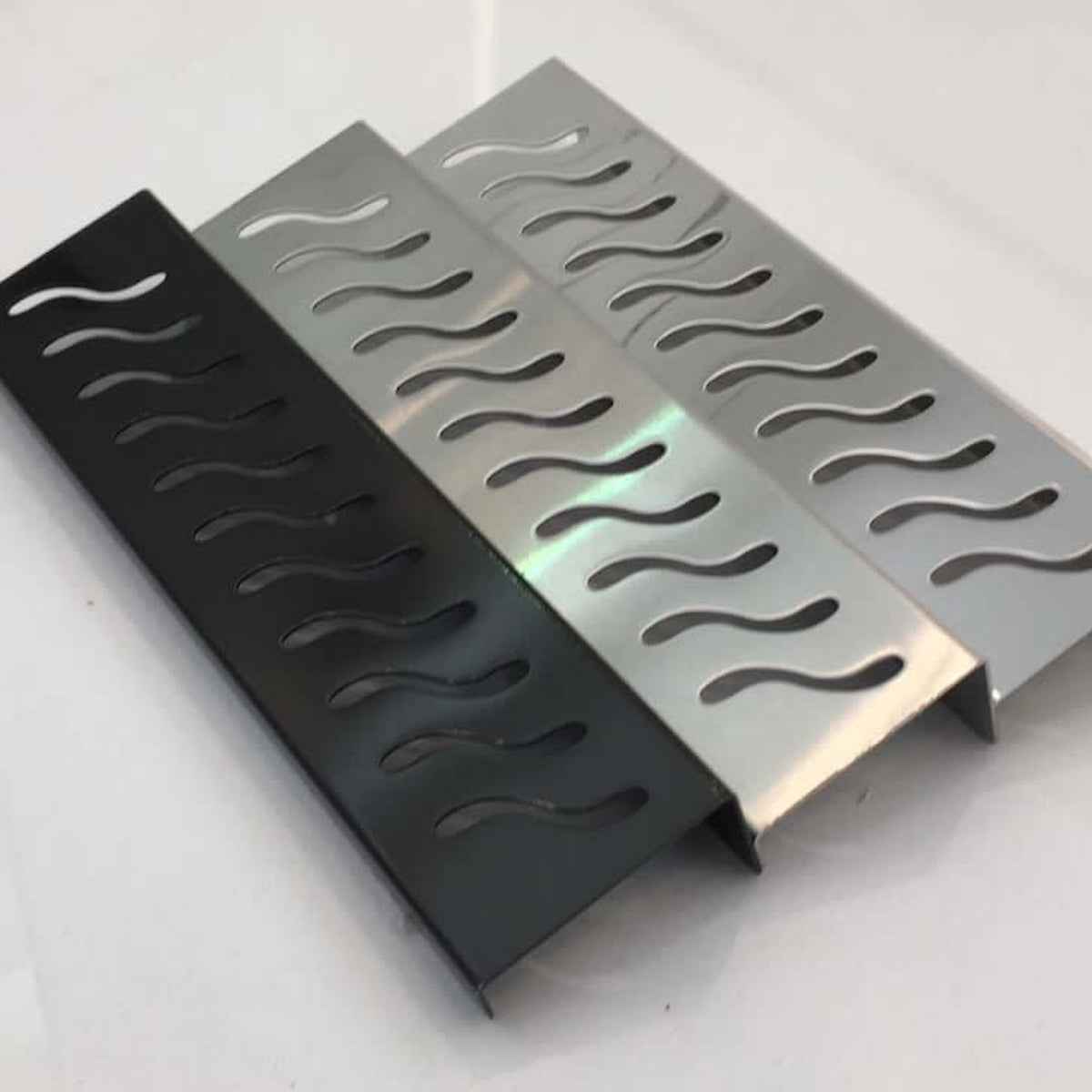 Polished Chrome Shower Shelf, Elegant Drill & Screw Wall Mount Shower Shelf, Ocean Wave Design