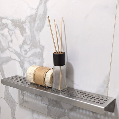 brushed nickel shower shelf for shampoo soap wall mounted