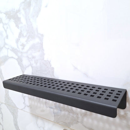 Matte Black Shower Shelf, Elegant Drill & Screw Wall Mount Shower Shelf, Traditional Square Design
