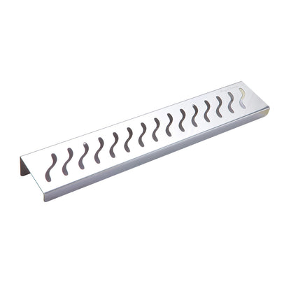 Polished Chrome Shower Shelf, Elegant Drill & Screw Wall Mount Shower Shelf, Ocean Wave Design