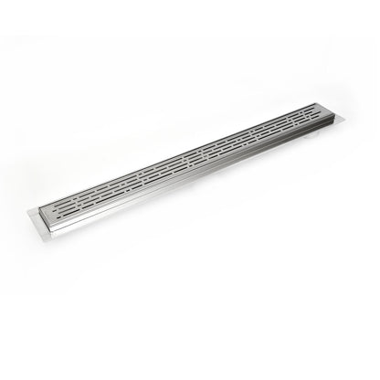 30 Inch Side Outlet Linear Shower Drain Kit with Hair Trap and Flange Base, SereneDrains