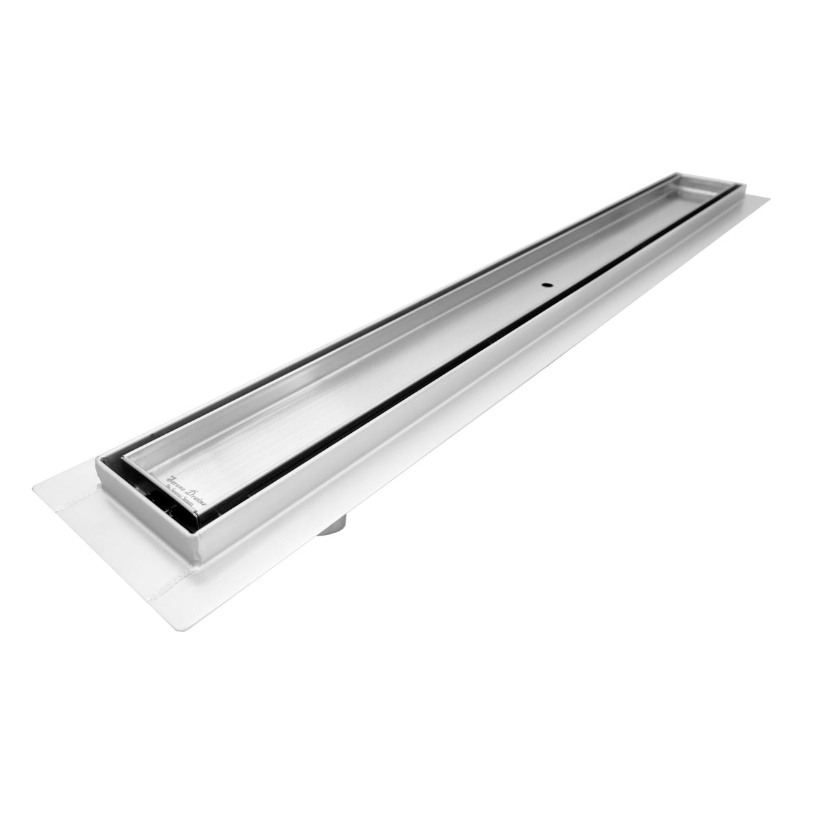30 Inch Side Outlet Linear Shower Drain Kit with Hair Trap and Flange Base, SereneDrains