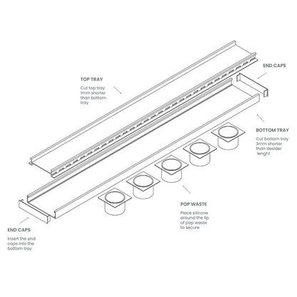 Custom Length Linear Shower Drain, Tile Insert Cover – Custom Size