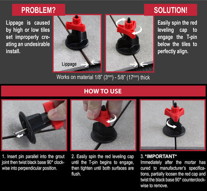 Reusable Tile Leveling System for Shower & Bath Tile Installation