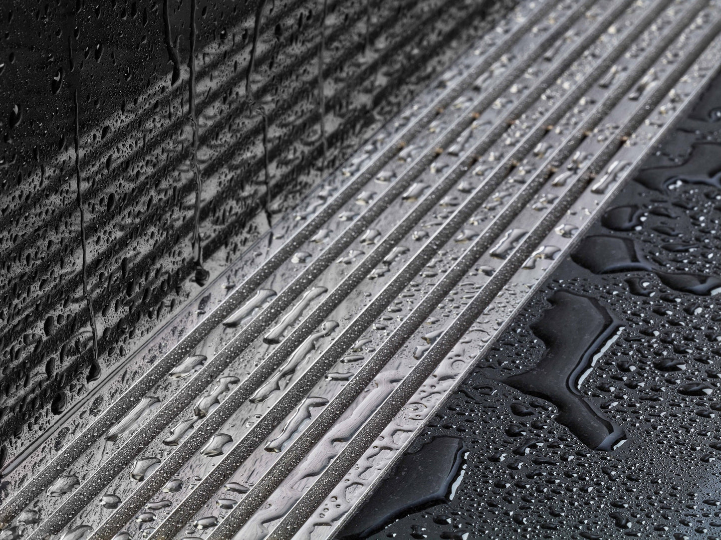 43 Inch Wedge Wire Grate Linear Drain Polished Stainless Steel, Drains Unlimited