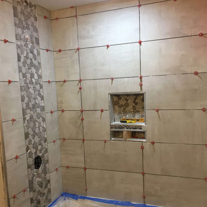 Tile Leveling System for Shower Tile Installation – 250-Piece Grid Pattern Kit, Covers 190 Sq. Ft.